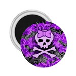 Purple Girly Skull 2.25  Magnet