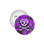 Purple Girly Skull 1.75  Button