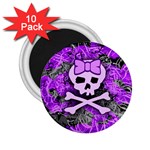 Purple Girly Skull 2.25  Magnet (10 pack)