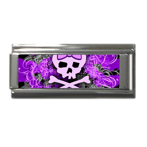 Purple Girly Skull Superlink Italian Charm (9mm) from ArtsNow.com Front