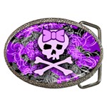 Purple Girly Skull Belt Buckle