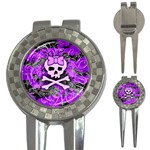 Purple Girly Skull 3-in-1 Golf Divot