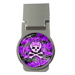 Purple Girly Skull Money Clip (Round)