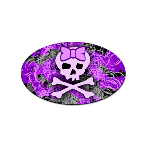 Purple Girly Skull Sticker (Oval) from ArtsNow.com Front