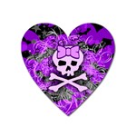 Purple Girly Skull Magnet (Heart)