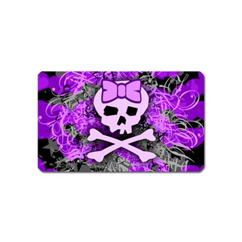 Purple Girly Skull Magnet (Name Card) from ArtsNow.com Front