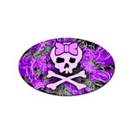 Purple Girly Skull Sticker Oval (100 pack)