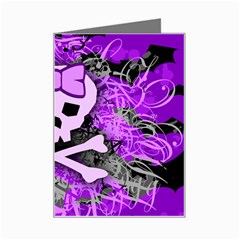Purple Girly Skull Mini Greeting Card from ArtsNow.com Left