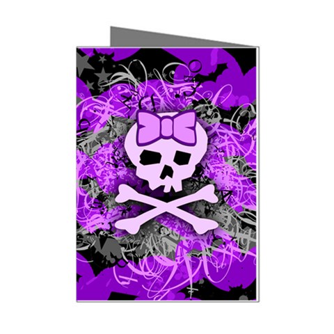 Purple Girly Skull Mini Greeting Cards (Pkg of 8) from ArtsNow.com Left