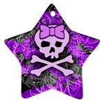 Purple Girly Skull Star Ornament (Two Sides)
