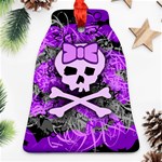 Purple Girly Skull Bell Ornament (Two Sides)