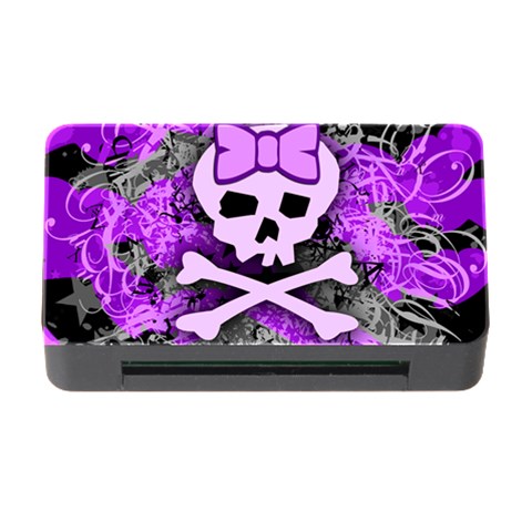Purple Girly Skull Memory Card Reader with CF from ArtsNow.com Front