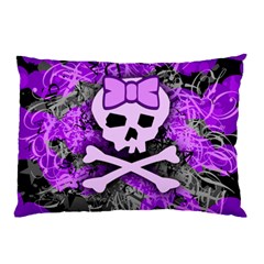 Purple Girly Skull Pillow Case (Two Sides) from ArtsNow.com Front