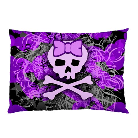 Purple Girly Skull Pillow Case (Two Sides) from ArtsNow.com Back