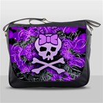 Purple Girly Skull Messenger Bag