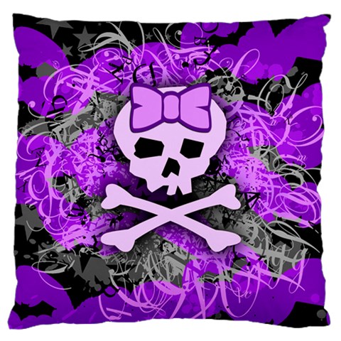 Purple Girly Skull Large Cushion Case (Two Sides) from ArtsNow.com Front