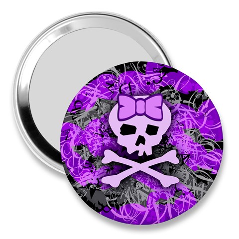 Purple Girly Skull 3  Handbag Mirror from ArtsNow.com Front