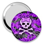 Purple Girly Skull 3  Handbag Mirror