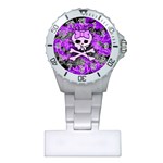 Purple Girly Skull Plastic Nurses Watch