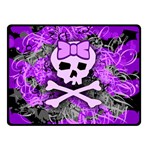 Purple Girly Skull Double Sided Fleece Blanket (Small)