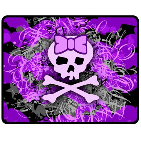 Purple Girly Skull Double Sided Fleece Blanket (Medium) from ArtsNow.com 58.8 x47.4  Blanket Front