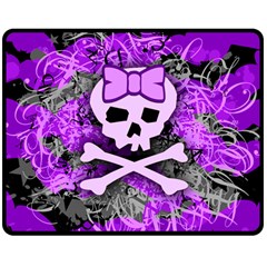 Purple Girly Skull Double Sided Fleece Blanket (Medium) from ArtsNow.com 58.8 x47.4  Blanket Front