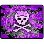 Purple Girly Skull Double Sided Fleece Blanket (Medium)