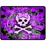 Purple Girly Skull Double Sided Fleece Blanket (Large)