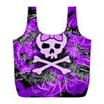 Purple Girly Skull Full Print Recycle Bag (L)