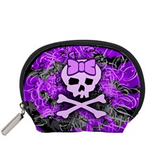 Purple Girly Skull Accessory Pouch (Small) from ArtsNow.com Front