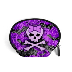 Purple Girly Skull Accessory Pouch (Small) from ArtsNow.com Front