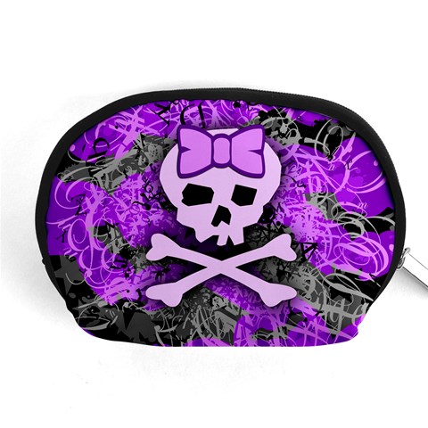 Purple Girly Skull Accessory Pouch (Medium) from ArtsNow.com Front