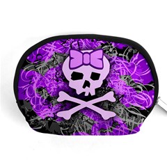 Purple Girly Skull Accessory Pouch (Medium) from ArtsNow.com Front