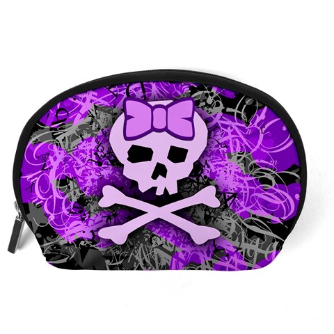Purple Girly Skull Accessory Pouch (Large) from ArtsNow.com Back