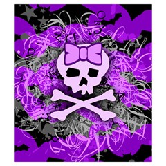 Purple Girly Skull Drawstring Pouch (Small) from ArtsNow.com Front