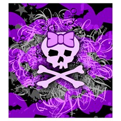 Purple Girly Skull Drawstring Pouch (Large) from ArtsNow.com Front