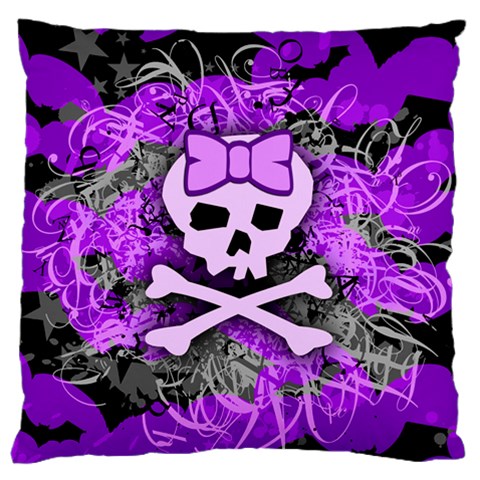 Purple Girly Skull Standard Flano Cushion Case (One Side) from ArtsNow.com Front