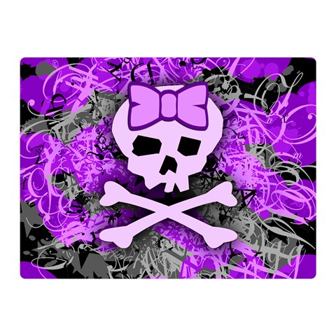 Purple Girly Skull Double Sided Flano Blanket (Mini) from ArtsNow.com 35 x27  Blanket Front