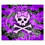 Purple Girly Skull Double Sided Flano Blanket (Small)