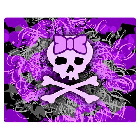 Purple Girly Skull Double Sided Flano Blanket (Medium) from ArtsNow.com 60 x50  Blanket Front
