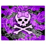 Purple Girly Skull Double Sided Flano Blanket (Medium)