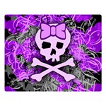 Purple Girly Skull Double Sided Flano Blanket (Large)