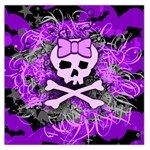 Purple Girly Skull Large Satin Scarf (Square)