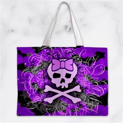 Purple Girly Skull Zipper Mini Tote Bag from ArtsNow.com Front