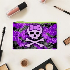 Purple Girly Skull Cosmetic Bag (XS) from ArtsNow.com Front