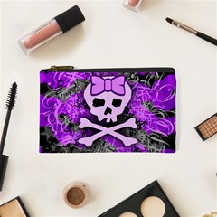 Purple Girly Skull Cosmetic Bag (XS) from ArtsNow.com Front