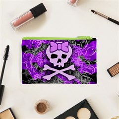 Purple Girly Skull Cosmetic Bag (XS) from ArtsNow.com Back