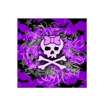 Purple Girly Skull Satin Bandana Scarf