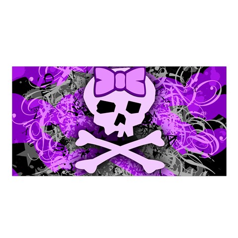 Purple Girly Skull Satin Shawl from ArtsNow.com Front