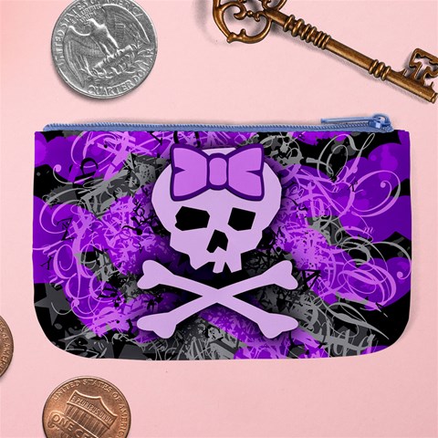 Purple Girly Skull Large Coin Purse from ArtsNow.com Back